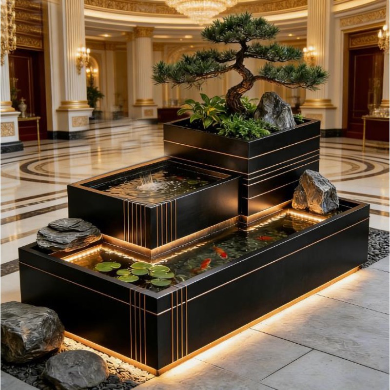 Paslanmaz Çelik Şelale Özelliğ - Bonsai Garden With Koi Pond incelemesi ve fiyatı
