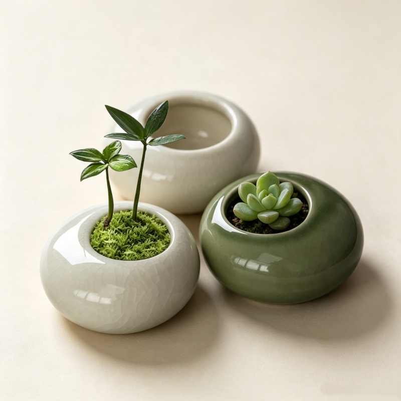 Mini Buz Çatlak Desenli Saksı  - Bonsai Garden Art incelemesi ve fiyatı