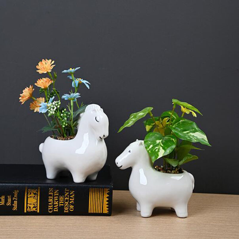Beyaz Porselen Yaratıcı At Sak - Bonsai Garden Art incelemesi ve fiyatı